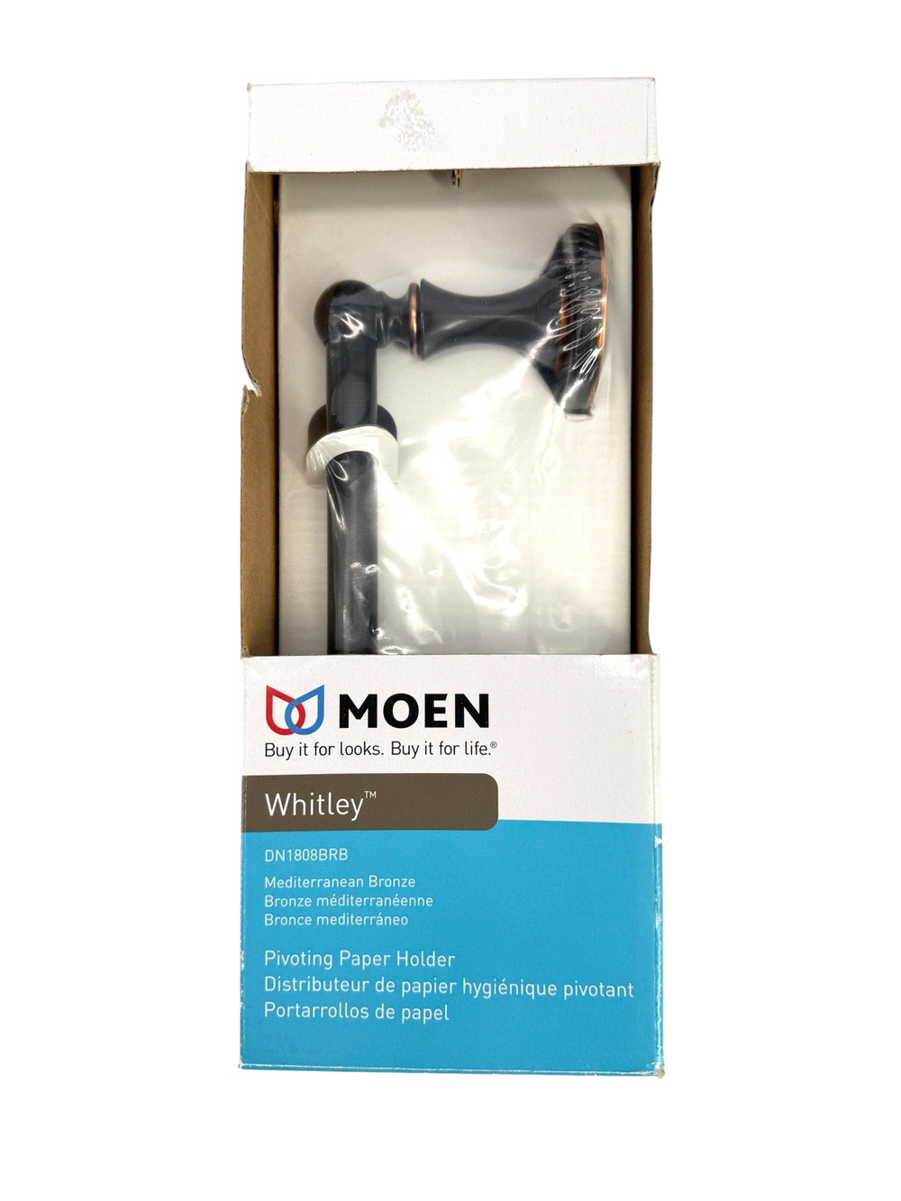 MOEN Whitley Mediterranean Bronze Pivoting Toilet Paper Holder DN1808BRB, NEW